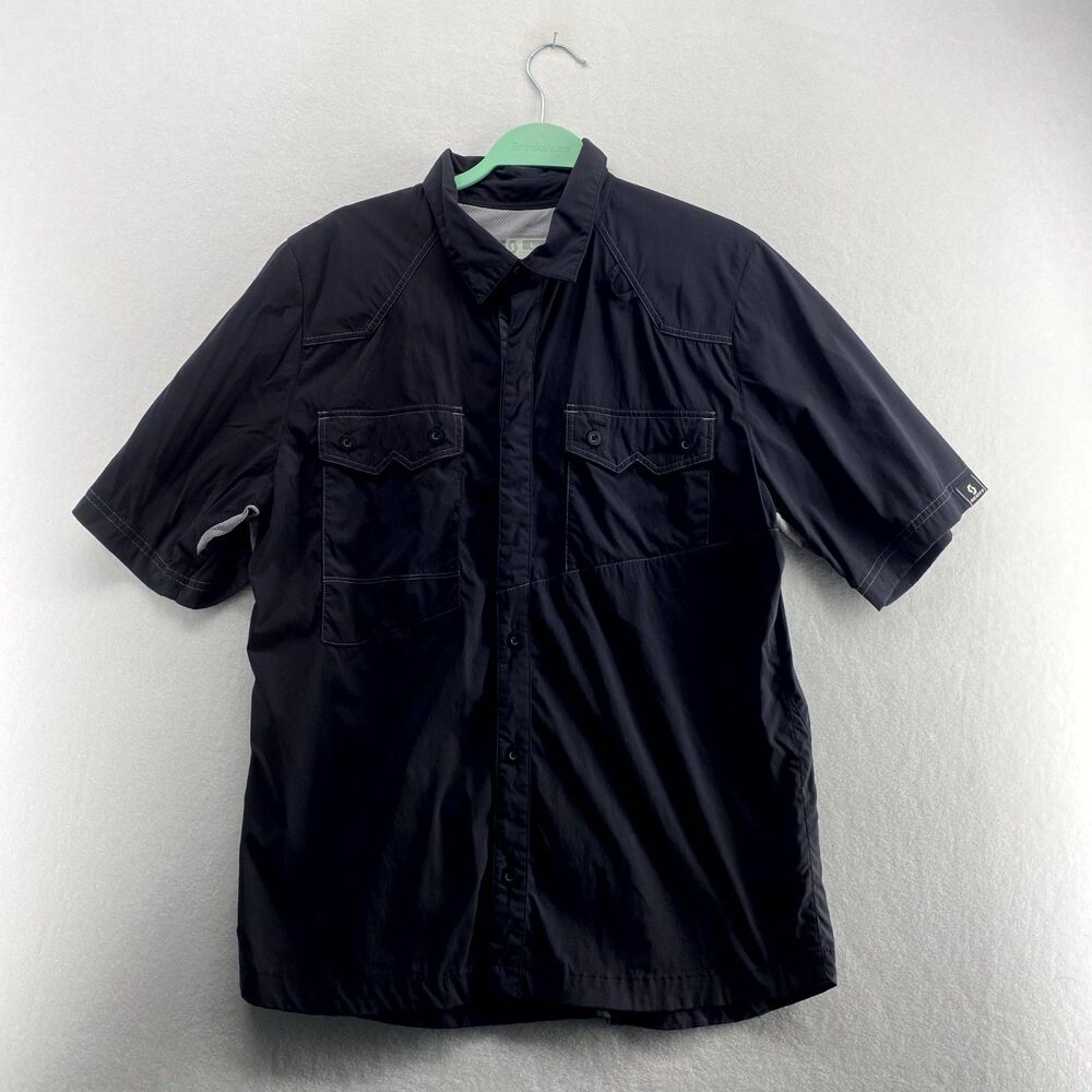Scott PFG Short Sleeve Button Shirt Black Color Mens‎ Size L
